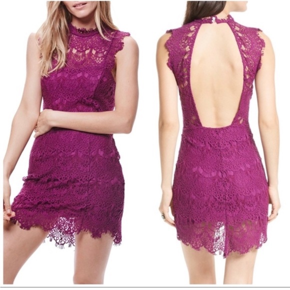 Free People Maroon Lace Dress - Picture 1 of 3